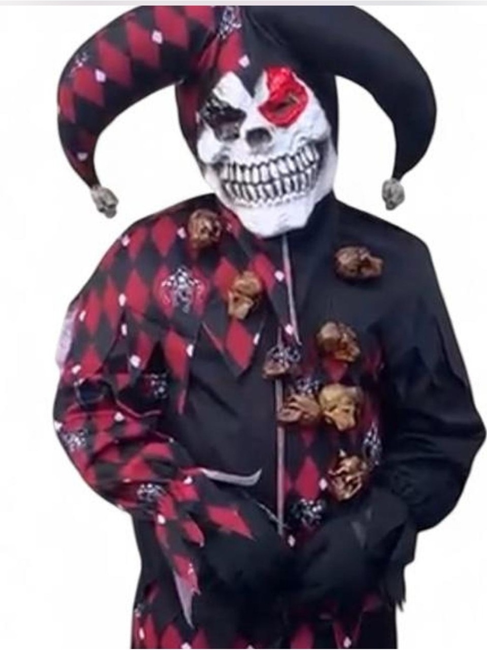 California Costumes Sinister Jester Halloween Costume Child XL 12-14 Mask 00466
